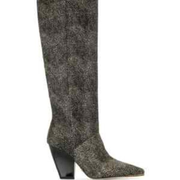 Tory Burch Black Lila Knee Boot. Spotted hair calf. - Picture 7 of 7